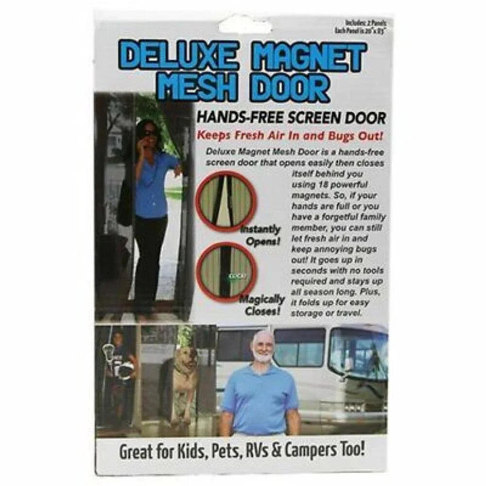 Bug Blocker Deluxe Magnet Mesh Door Keeps Fresh Air In and Bugs Out 